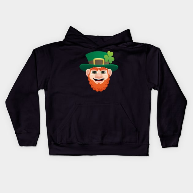 Leprechaun and Pot of Gold Kids Hoodie by Malchev